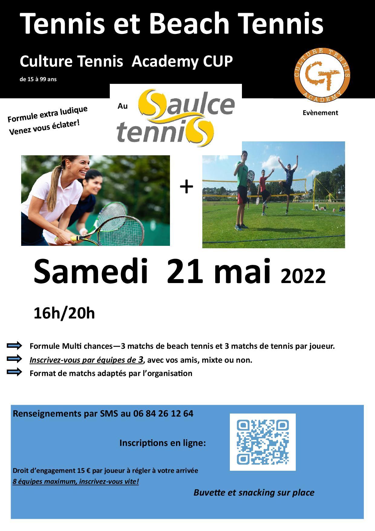 Beach tennis et tennis cup culture tennis academy 21 mai 2022 pub